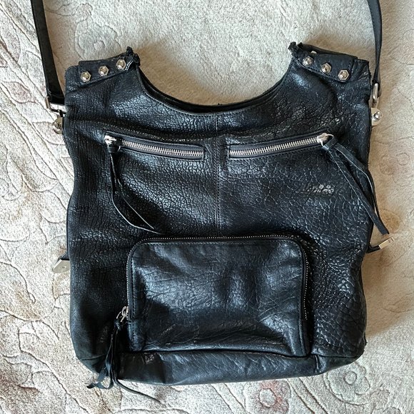 Treesje Black Crossbody Black Leather Bag - Picture 3 of 16